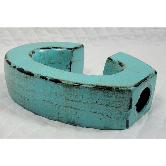 Apropos Home Collection Letter C Rustic Turquoise Desk Wall Home Office Décor - Picture 4 of 16